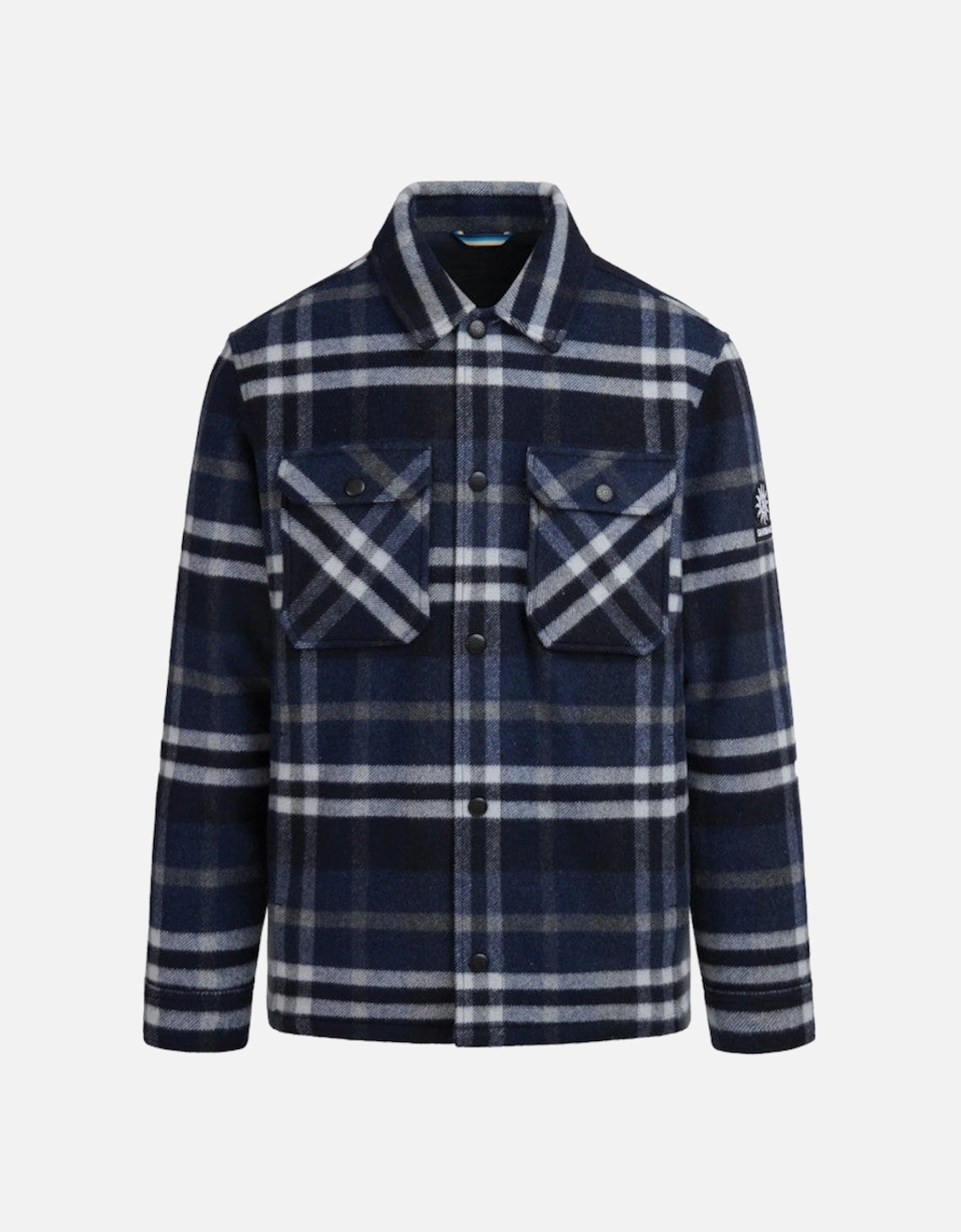 Wool Flannel Quilted Shirt Jacket Navy, 6 of 5