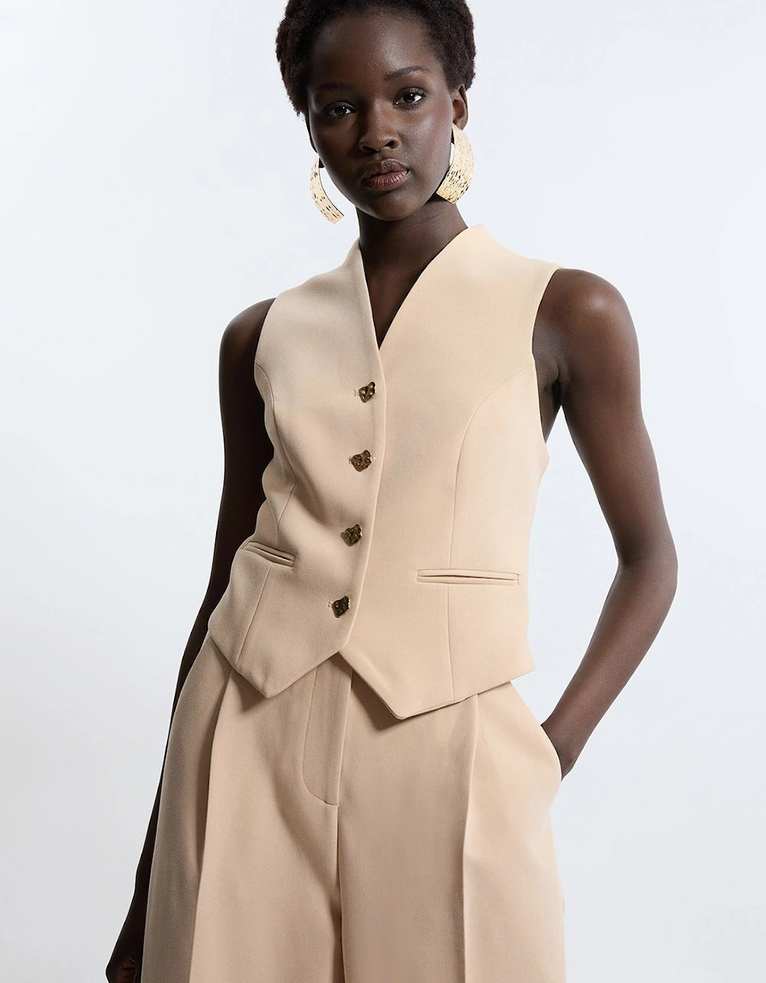 Petite Essential Tailored Button Through Waistcoat, 2 of 1