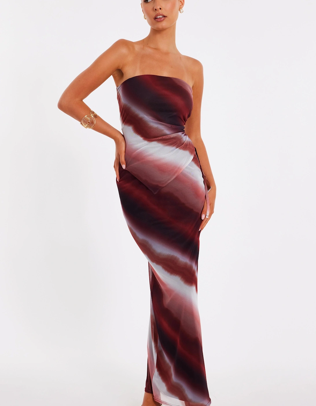 Brown Mesh Ombre Maxi Skirt, 2 of 1