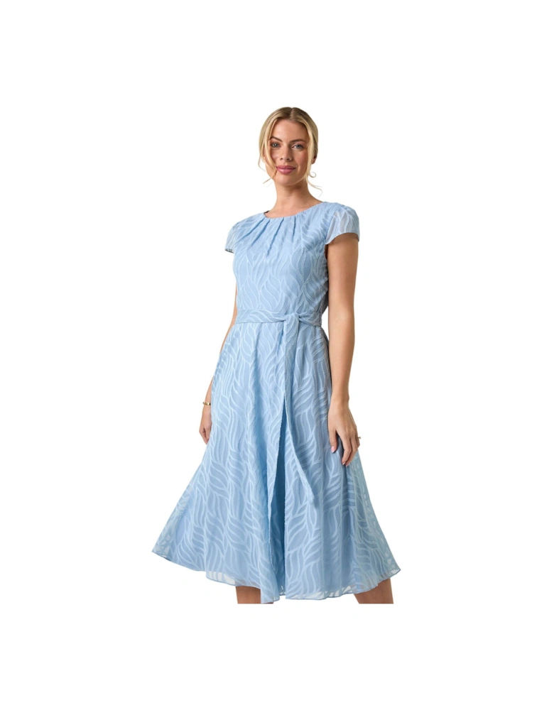 Petite Jacquard Gathered Neck Dress