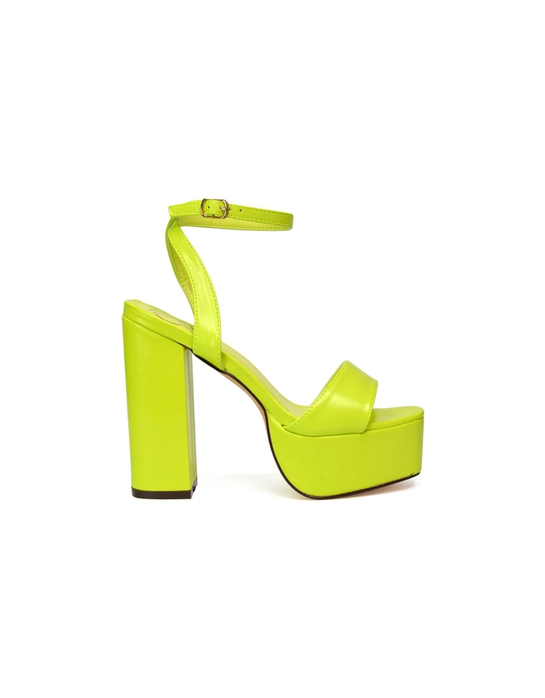 'Jayce' Strappy Chunky Block High Heel Platform Shoes With Square Toe