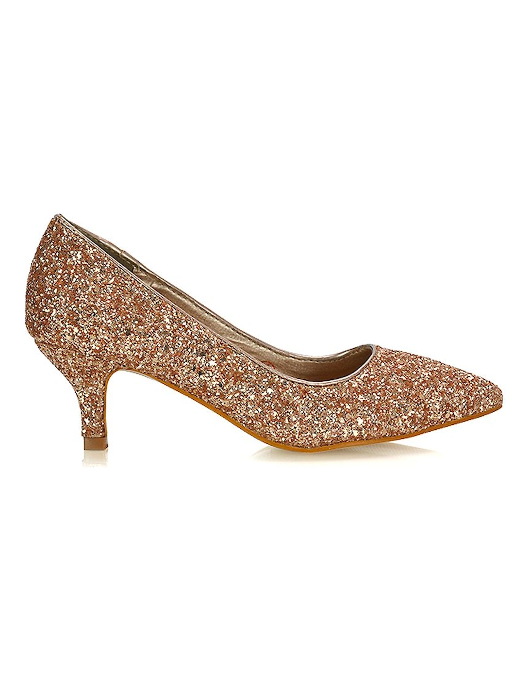 'Gwyneth' Pointed Toe Mid Stiletto Kitten Heel Court Shoes, 2 of 1