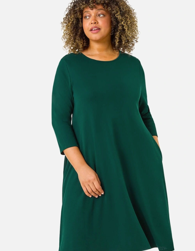 Curve Pocket Detail Swing Stretch Dress