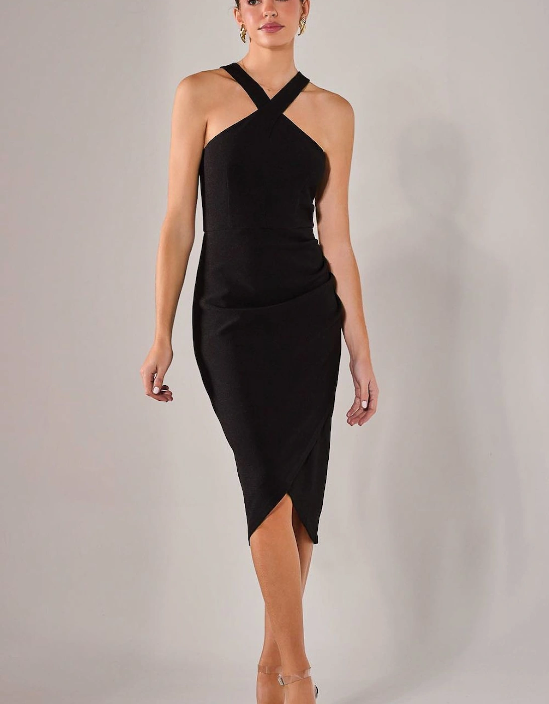 Cross Over Halter Neck Midi Dress, 2 of 1