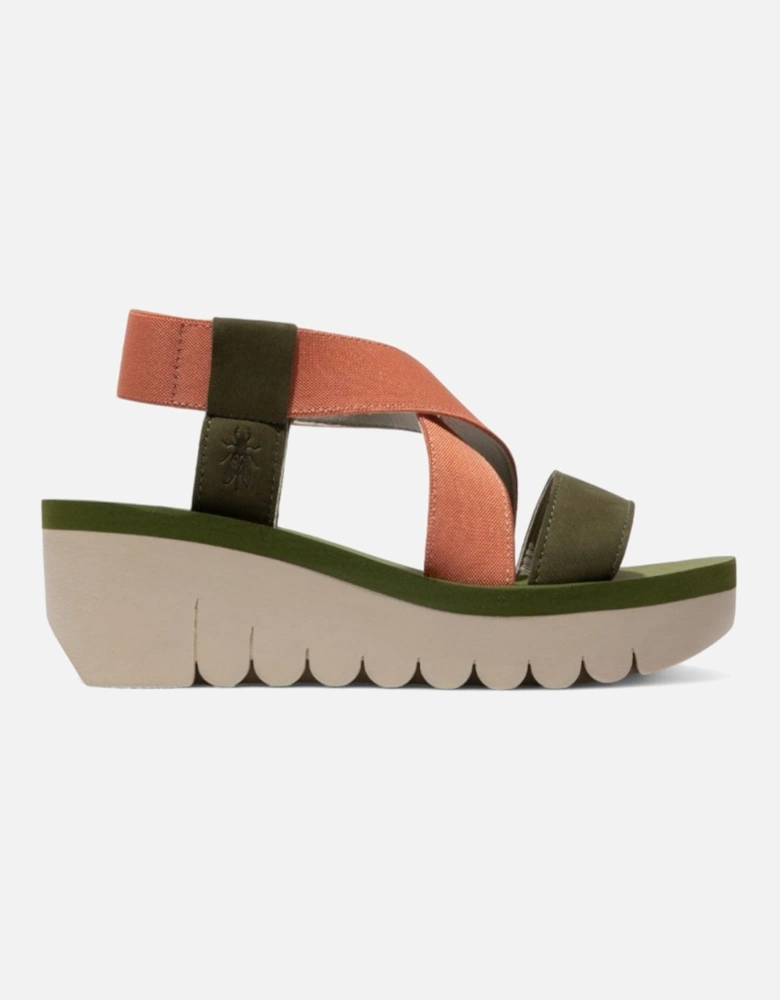 YABI922FLY Cupido Leather Sandals Espadrille Platform Wedges