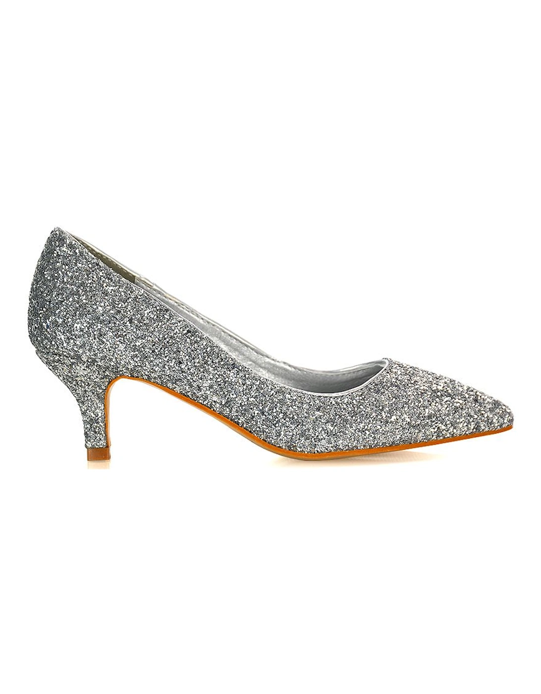 'Gwyneth' Pointed Toe Mid Stiletto Kitten Heel Court Shoes, 2 of 1