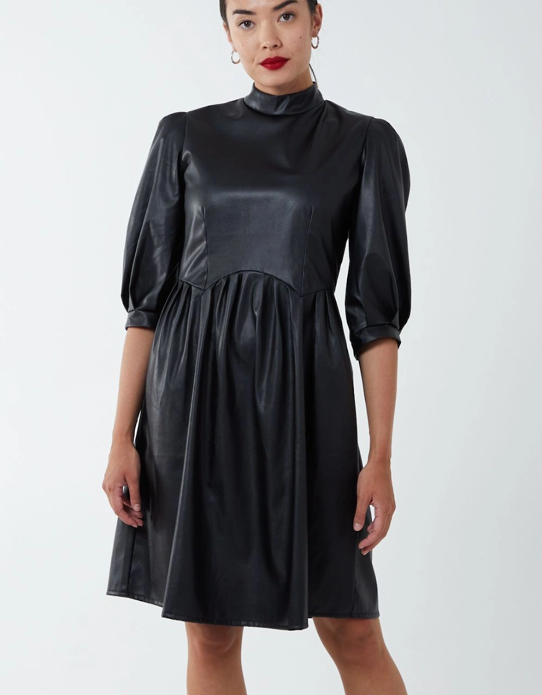 High Neck PU Dress, 2 of 1