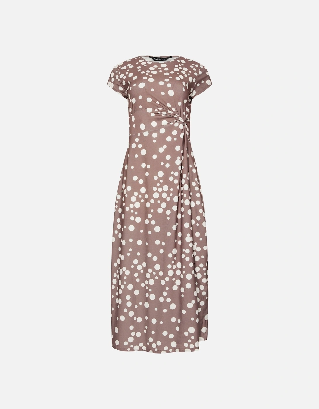 Polka Dot Side Twist Midi Dress, 2 of 1
