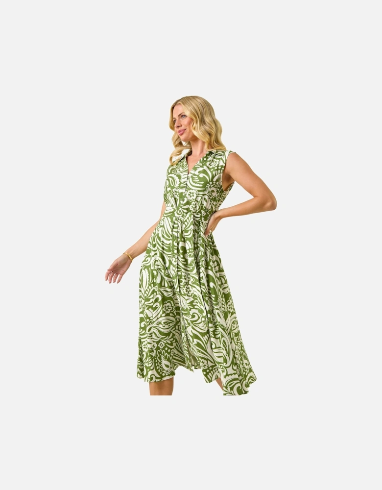 Petite Abstract Midi Shirt Dress