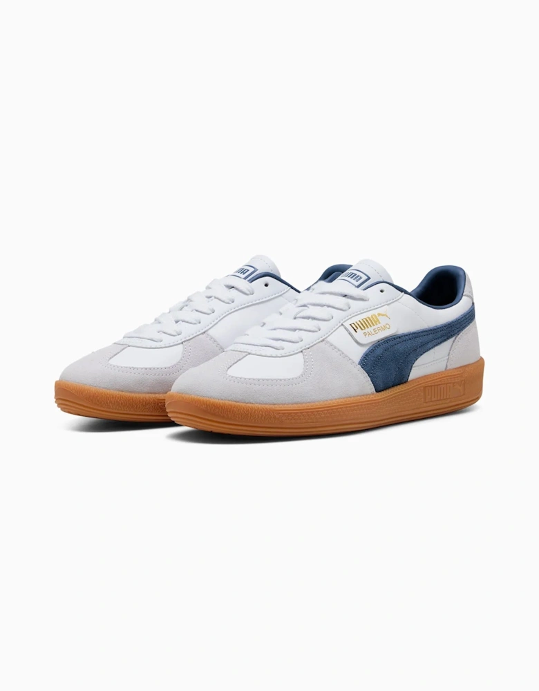 Palermo Leather Men's White/Blue Trainers