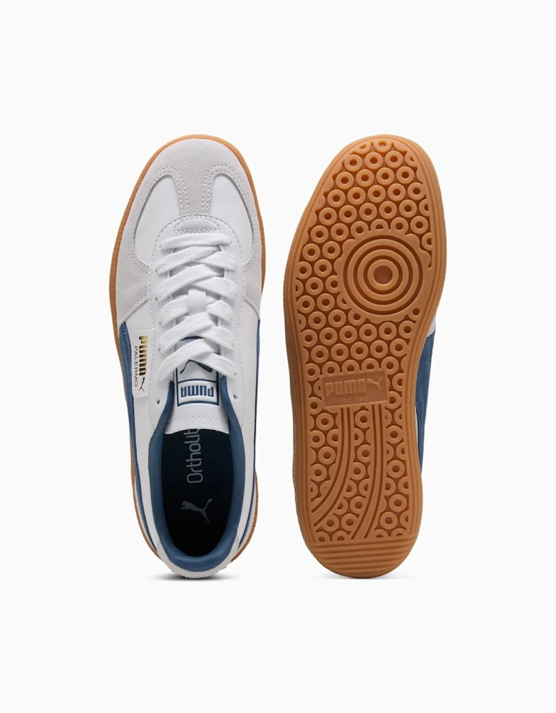 Palermo Leather Men's White/Blue Trainers