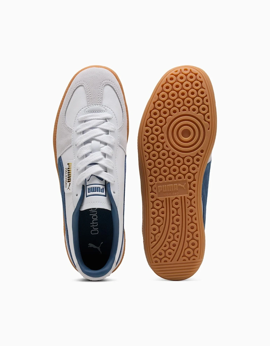 Palermo Leather Men's White/Blue Trainers