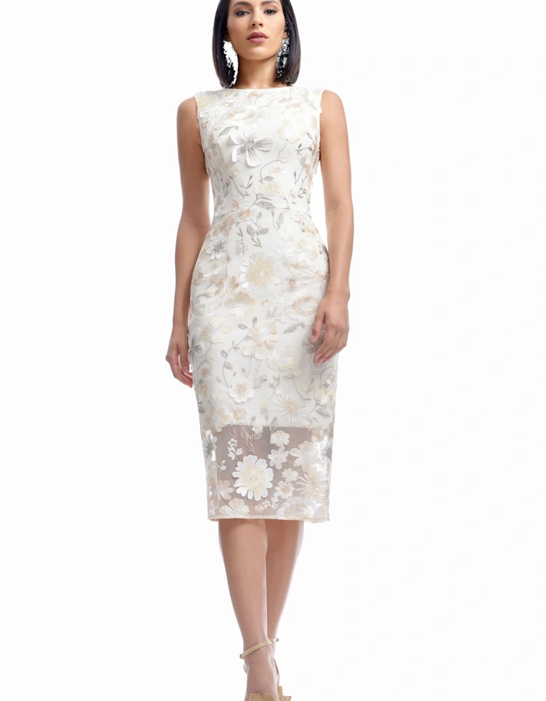 Claudette Bodycon Midi Dress Floral