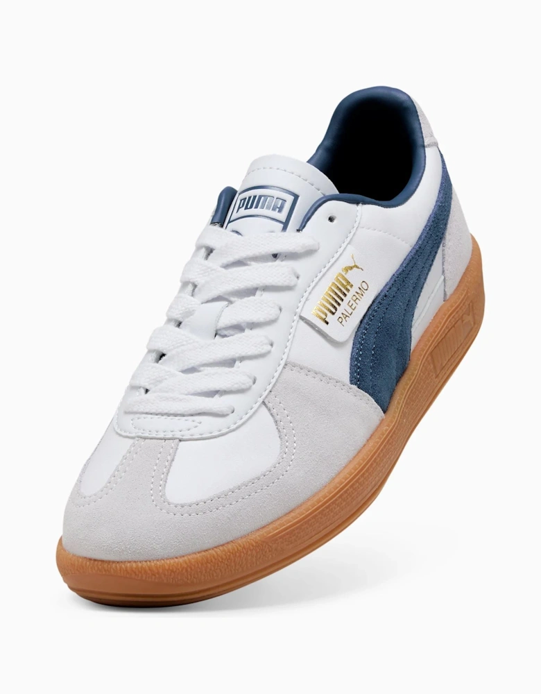 Palermo Leather Men's White/Blue Trainers