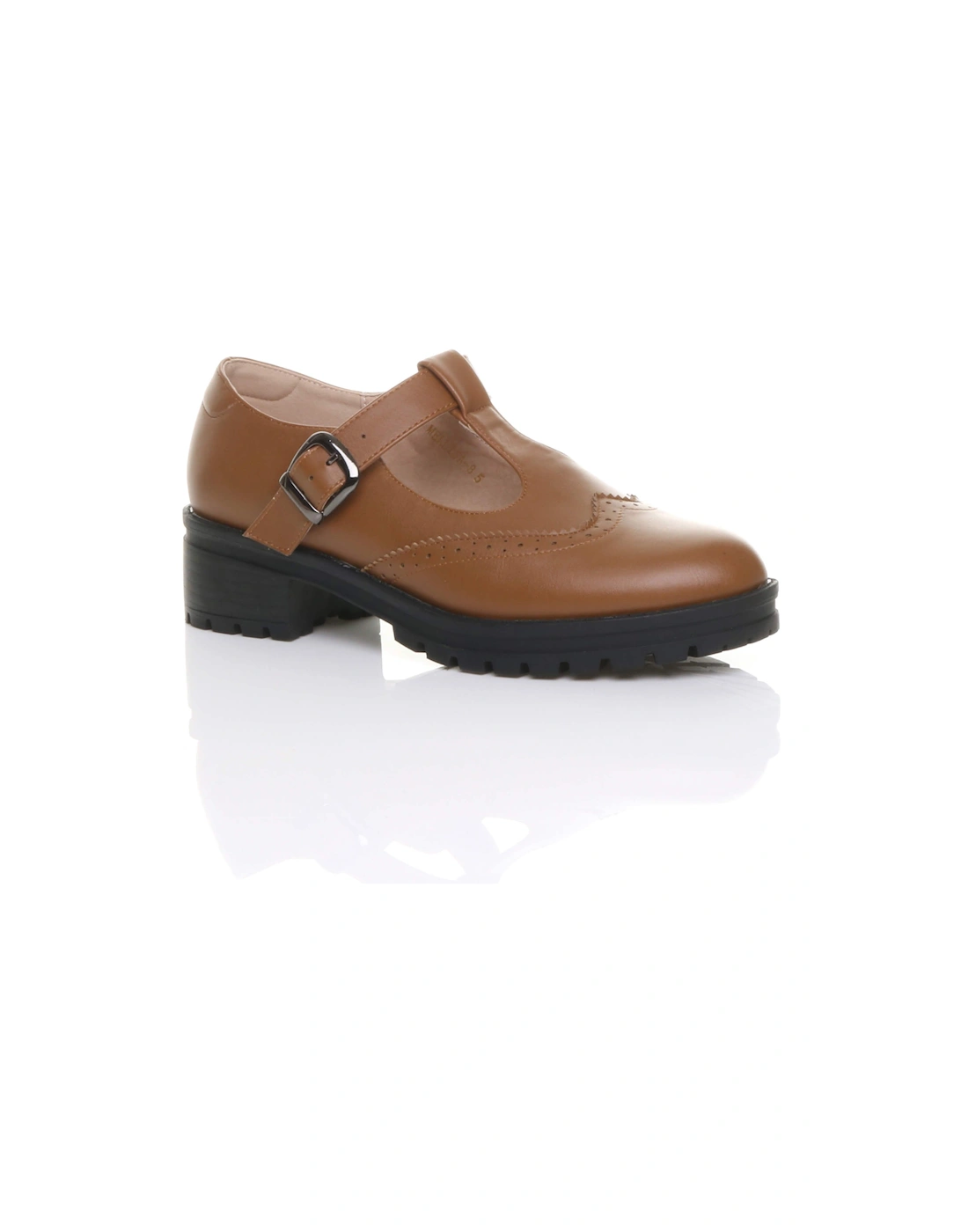 Mid  Heel Chunky Brogues Buckled T-Bar  Mary Janes, 2 of 1