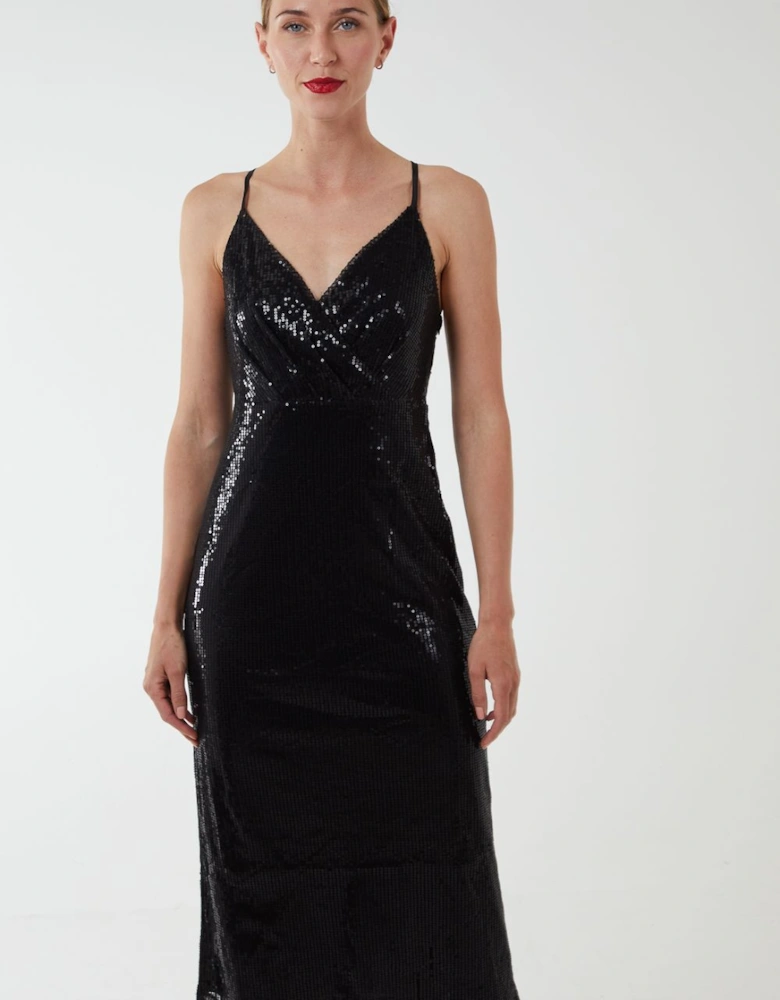 Wrap Front Cami Midi Dress