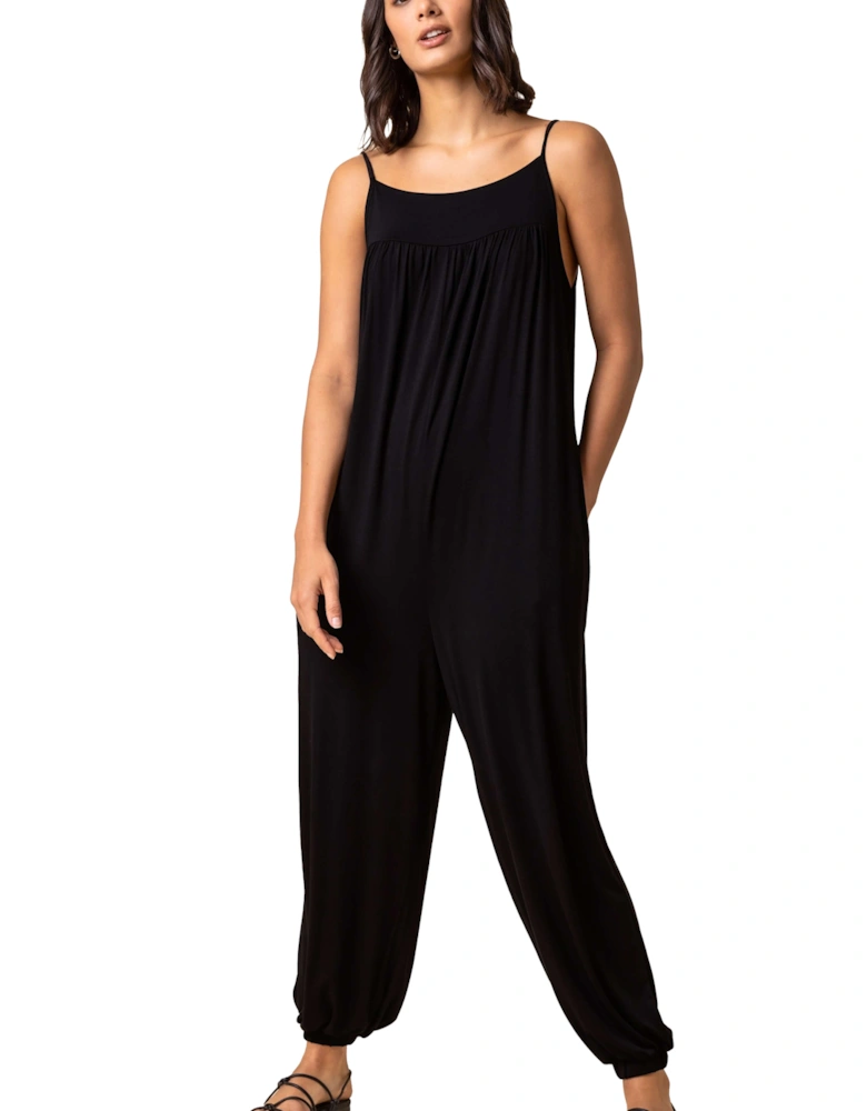 Strappy Full Length Jersey Jumpsuit