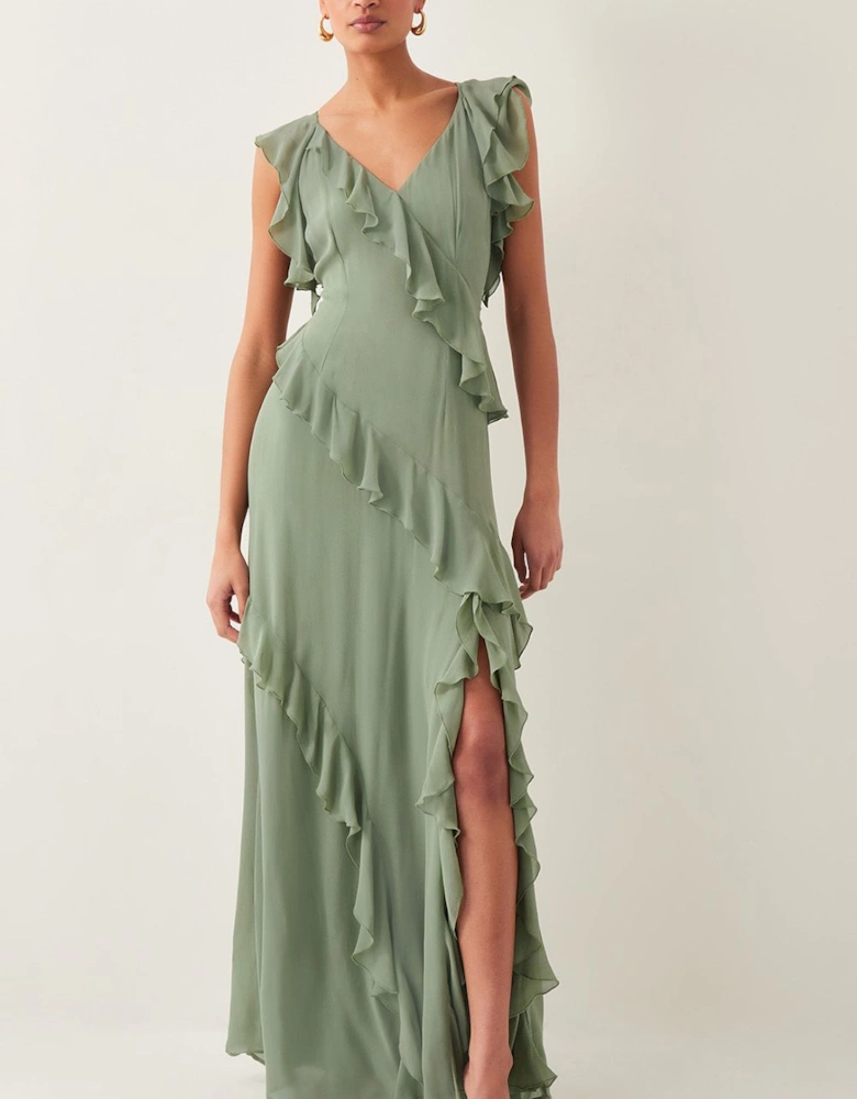 Romy Ruffle Maxi Dress Green