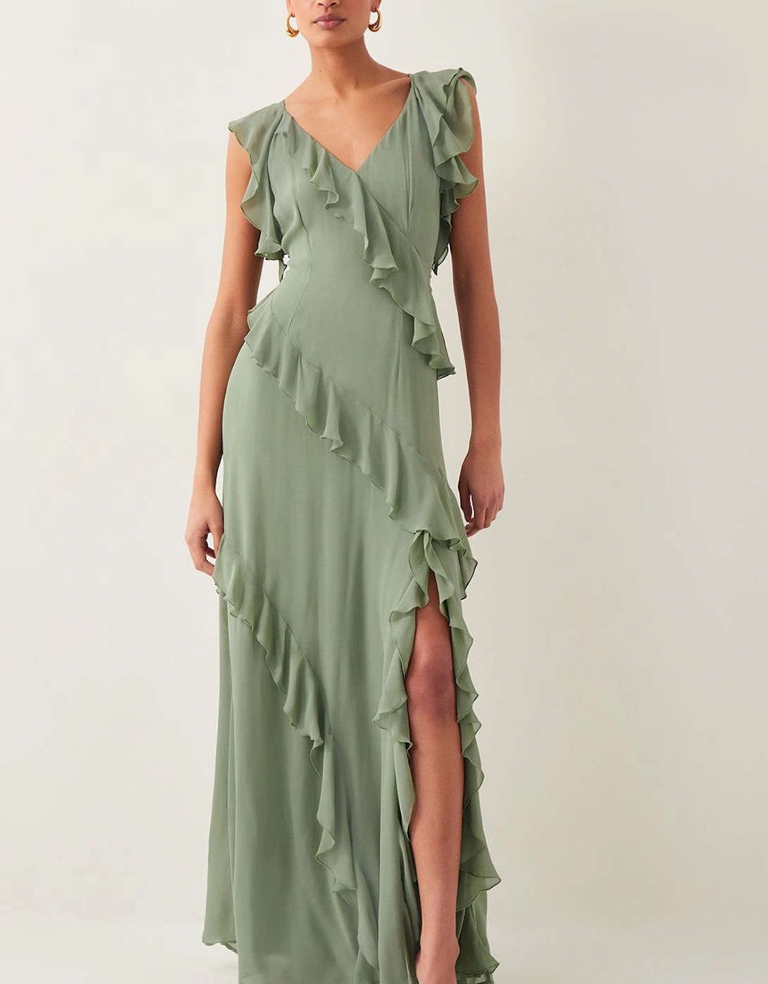 Romy Ruffle Maxi Dress Green, 2 of 1
