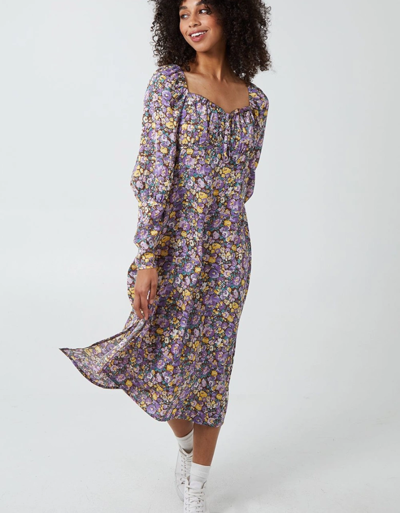 Corstet Front Long Sleeve Dress