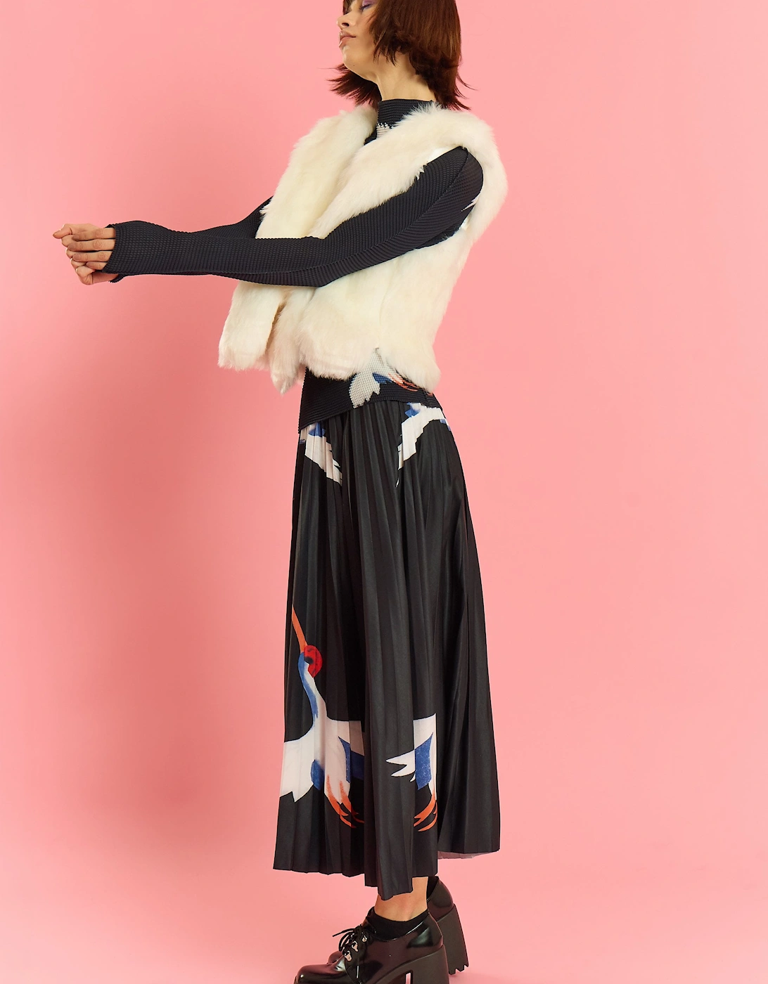 Cream Faux Fur Short Gilet