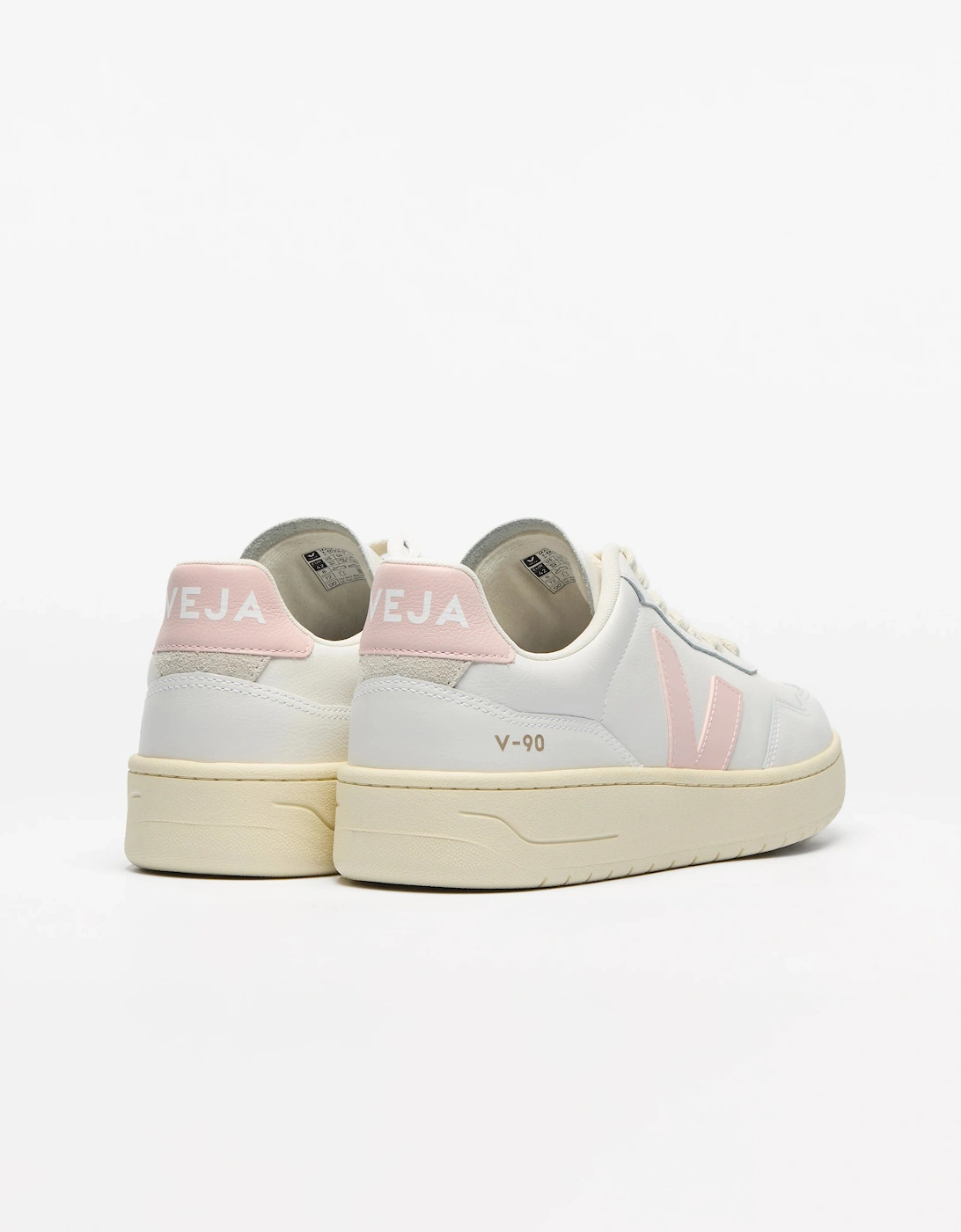 V-90 OT Leather Womens Trainers - White/Petale