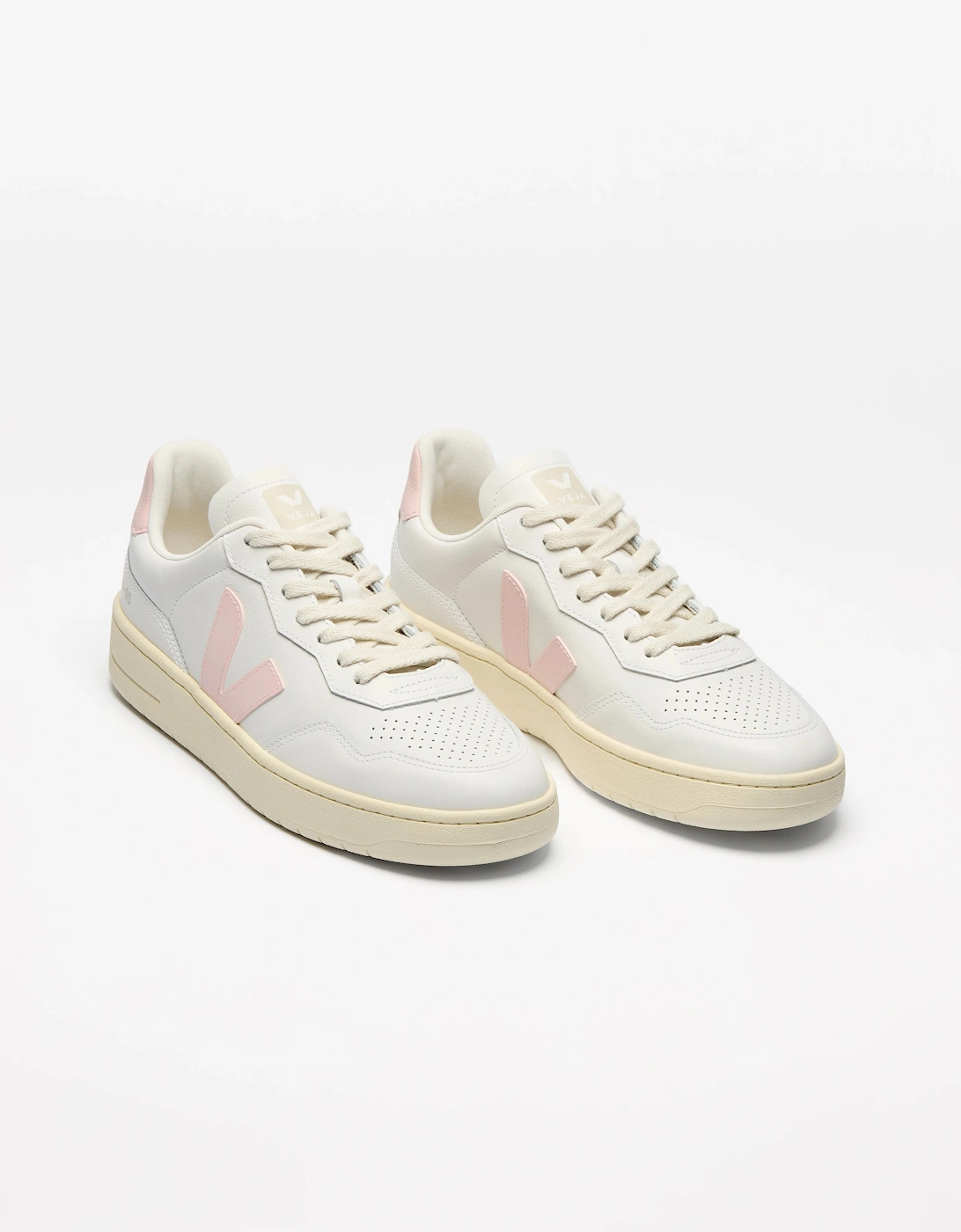 V-90 OT Leather Womens Trainers - White/Petale, 4 of 3