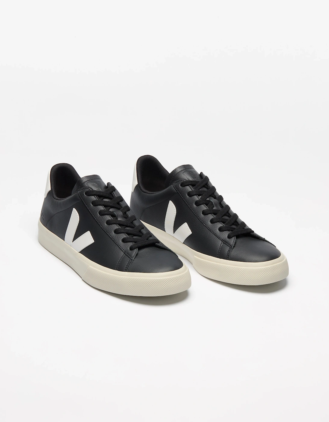 Campo Leather Mens Trainers - Black/White, 4 of 3