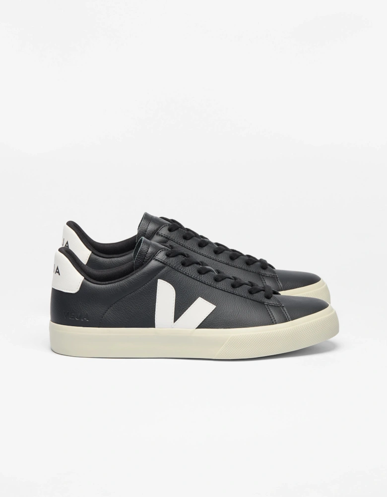 Campo Leather Mens Trainers - Black/White