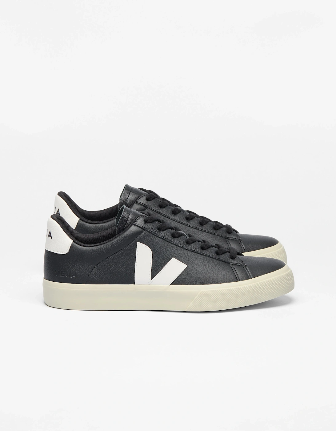 Campo Leather Mens Trainers - Black/White