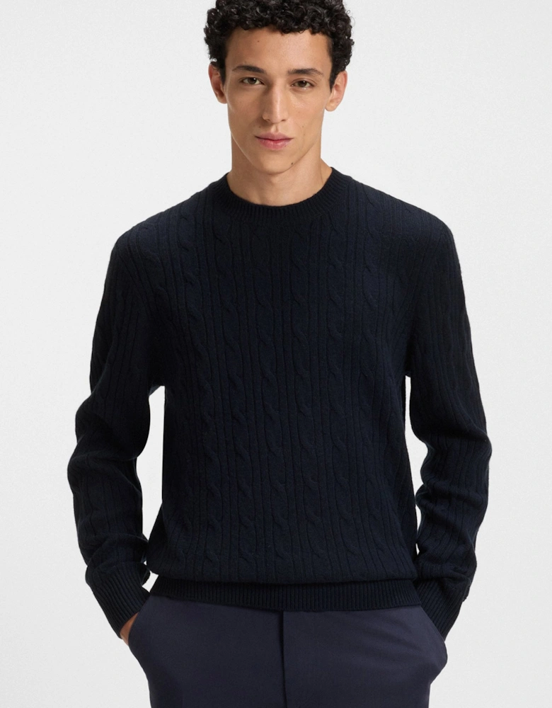 H Hetico Cable Sweater Black