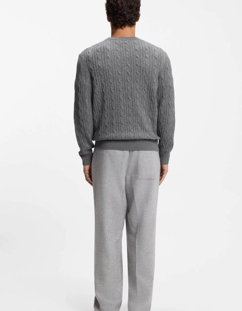 H Hetico Cable Sweater Grey