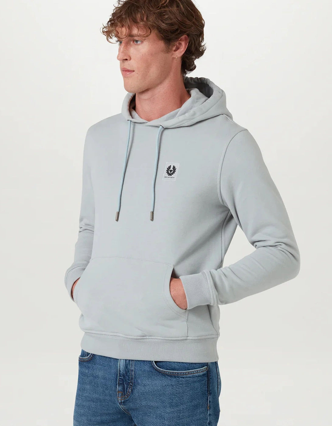 Patch Logo Hooded Top Grey