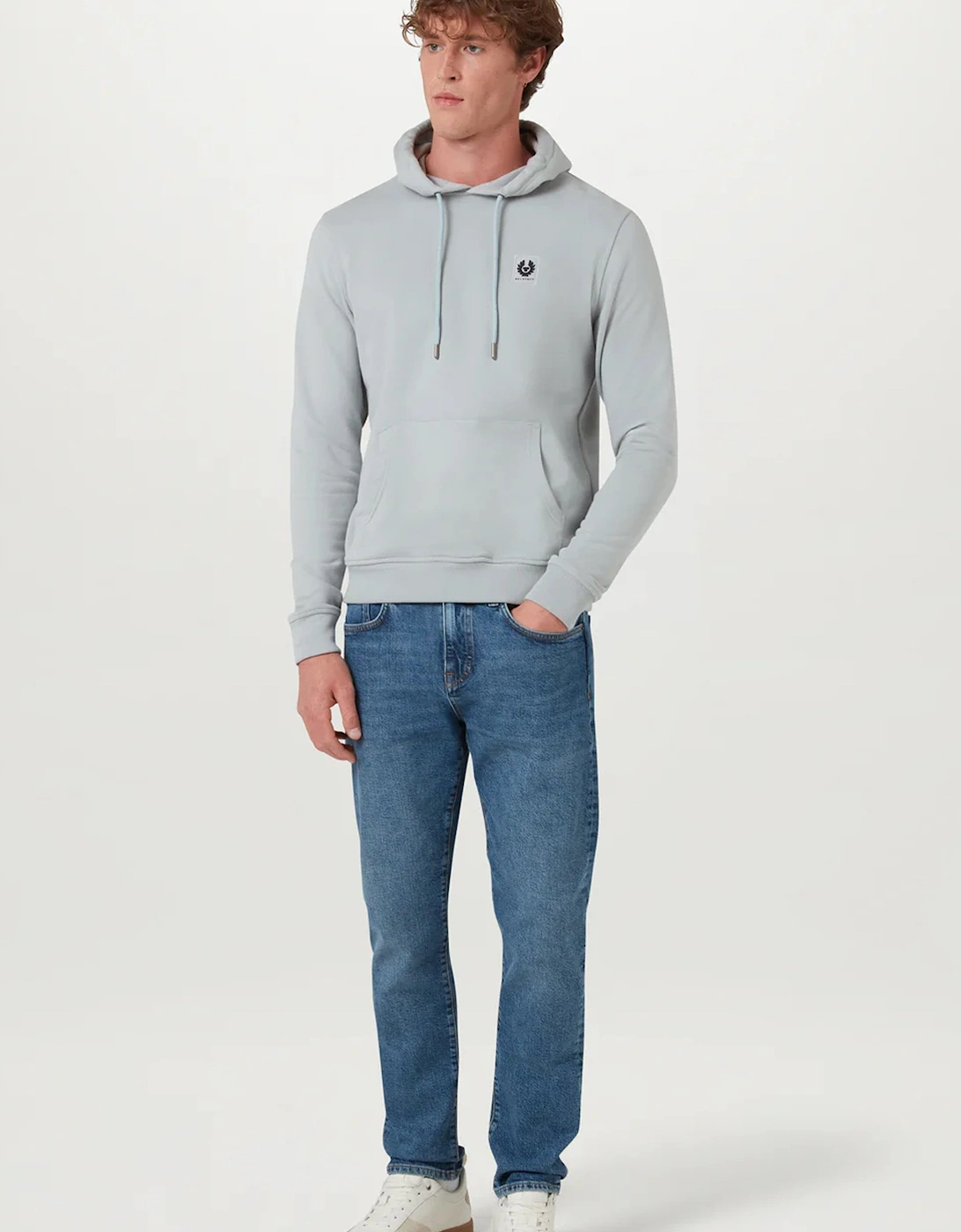 Patch Logo Hooded Top Grey