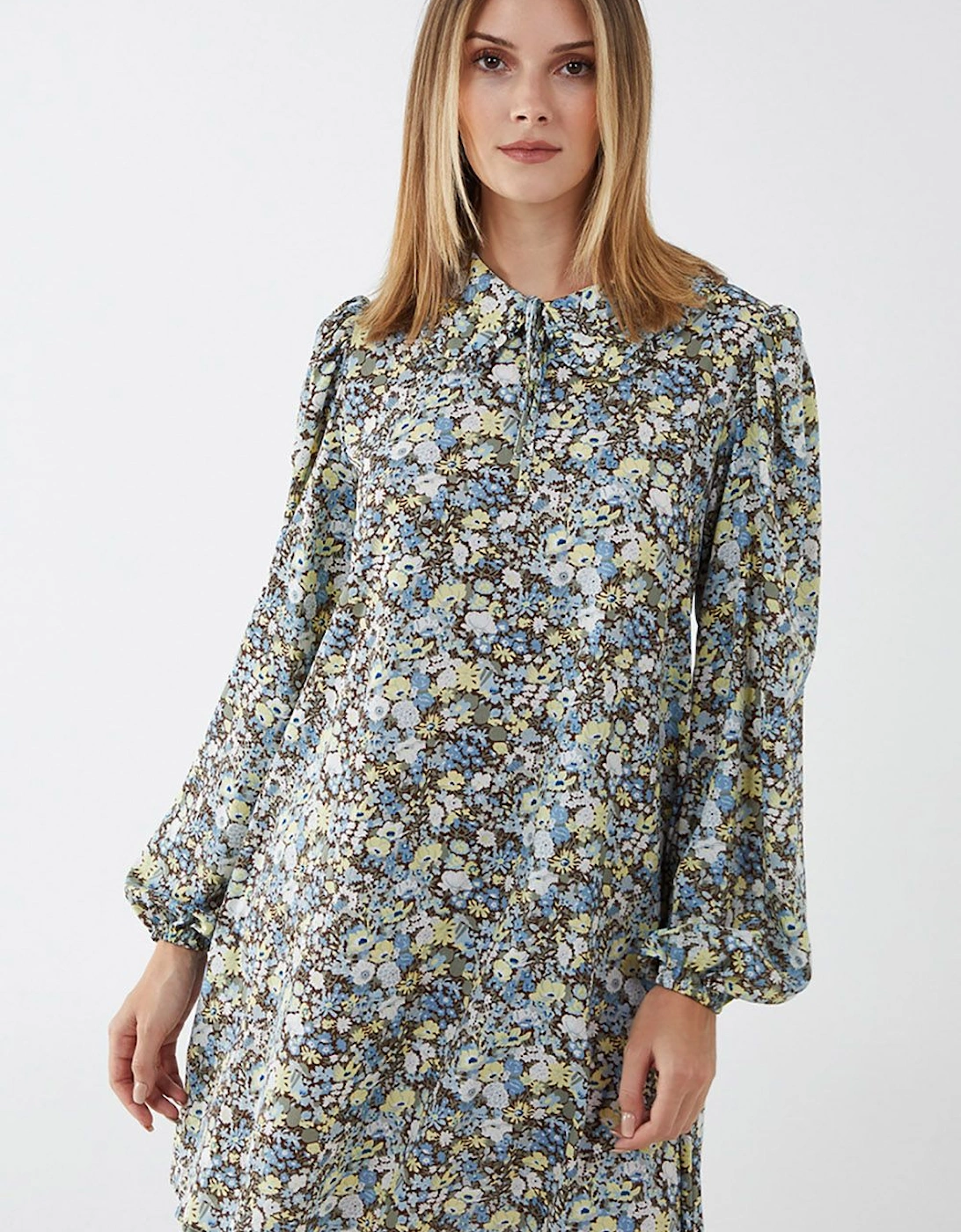 Floral Collar Neck Swing Dress, 2 of 1