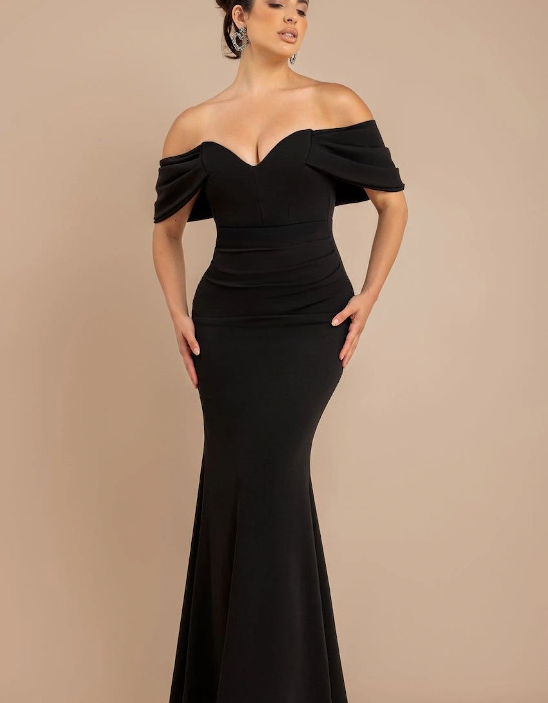 Off The Shoulder Draped Sleeve Maxi Dress, 2 of 1