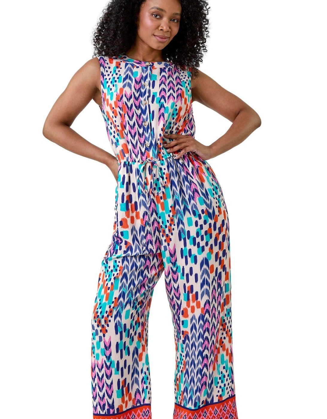 Petite Aztec Border Print Jumpsuit, 2 of 1
