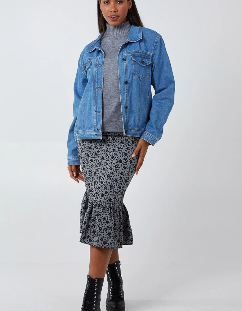Floral Tiered Midi Skirt