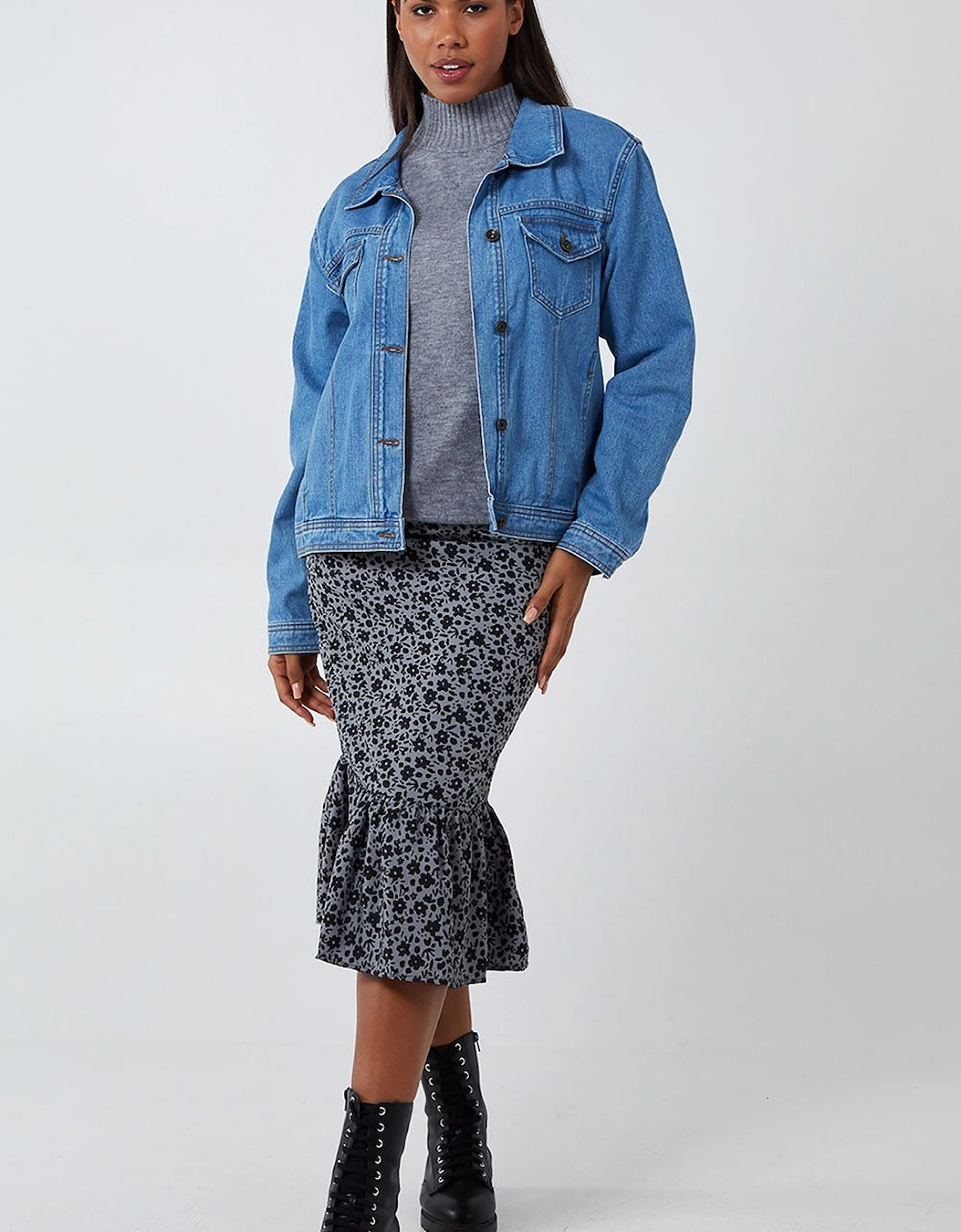 Floral Tiered Midi Skirt, 2 of 1