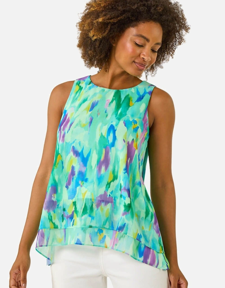 Blurred Double Layered Vest Top