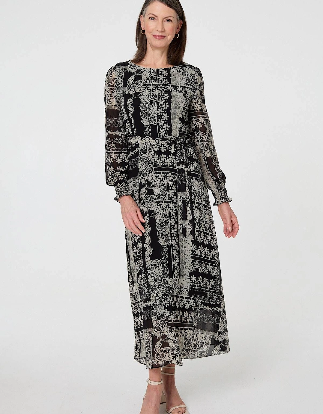 Floral Patchwork Print Long sleeve Dress, 2 of 1
