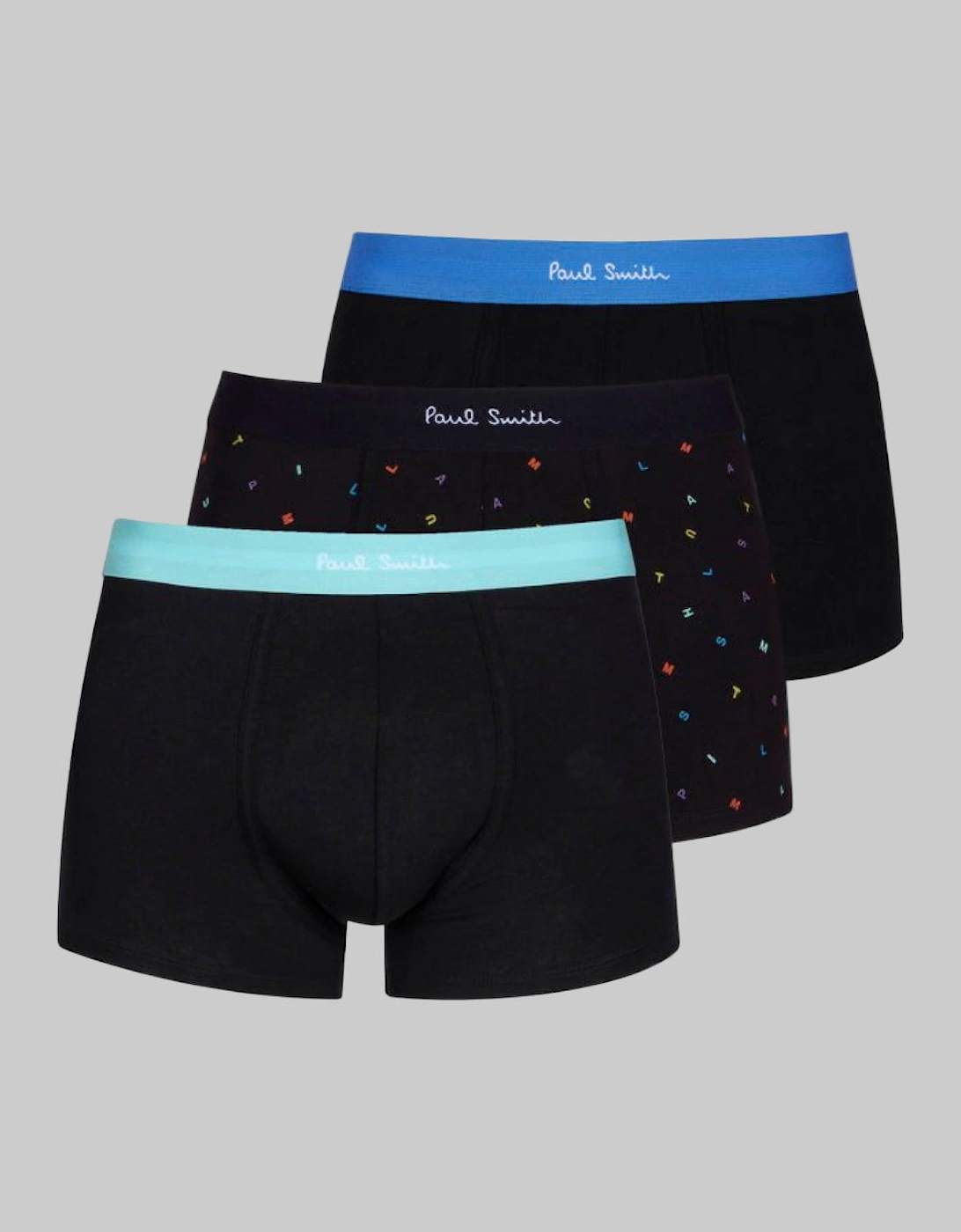 3-Pack Men's Trunks, Black/Print, 5 of 4