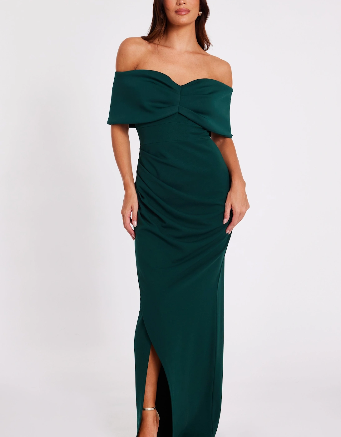 Green Bardot Wrap Maxi Dress, 2 of 1