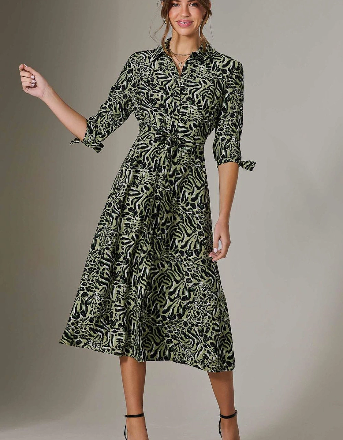Tie Sleeve Shirt Maxi Dress, 2 of 1