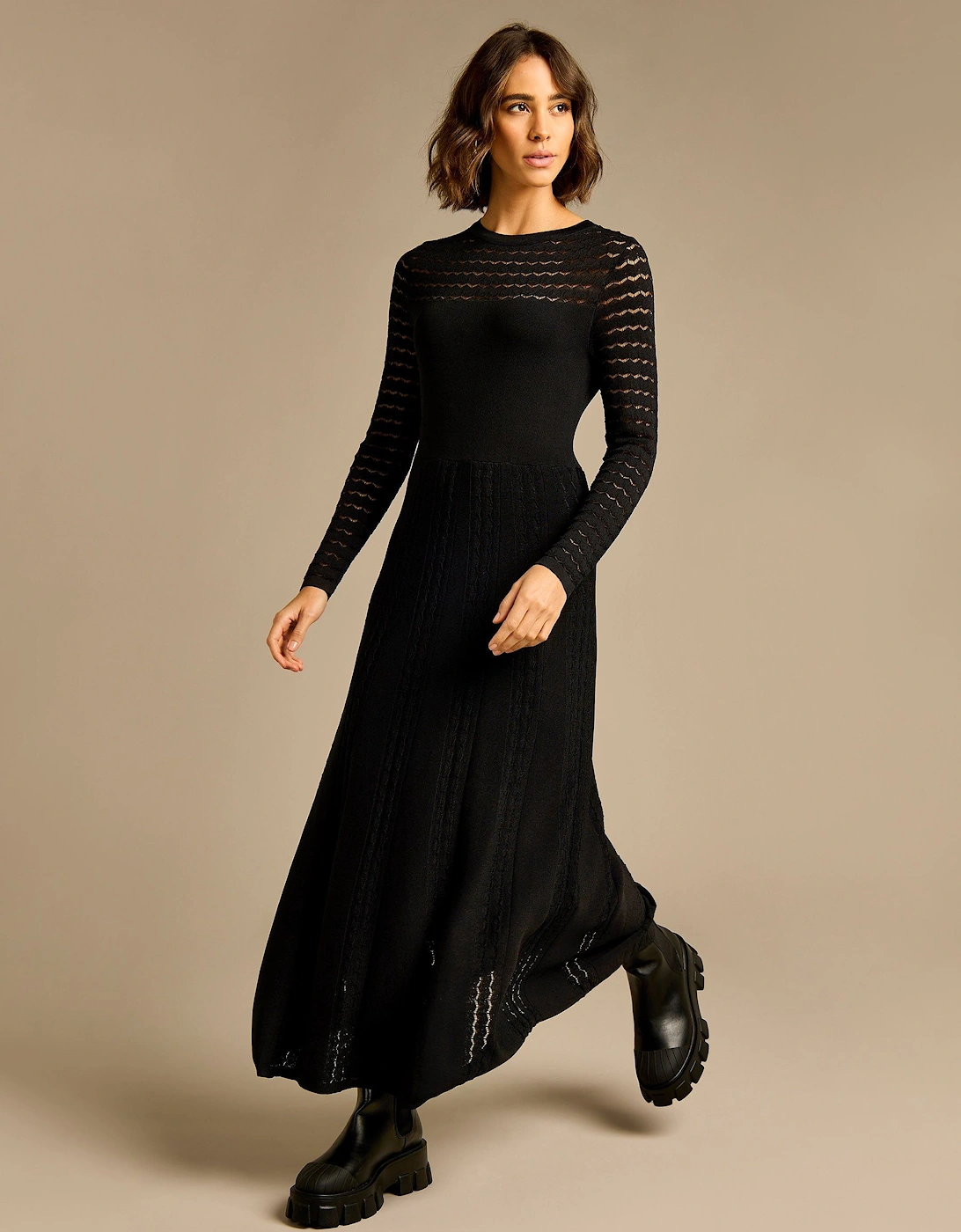 Leah Black Knit Dress, 2 of 1