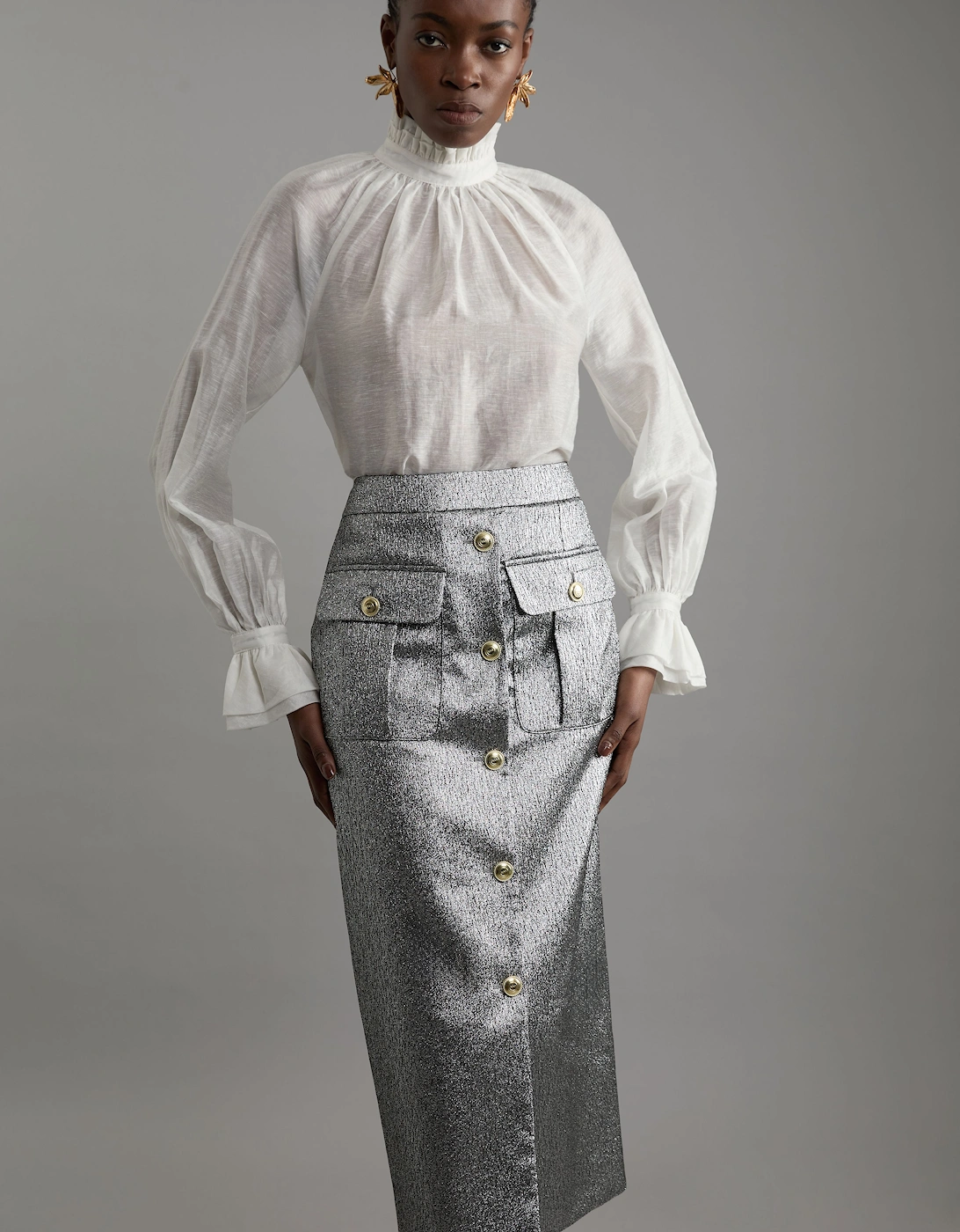 Jacquard Tailored Maxi Skirt, 2 of 1