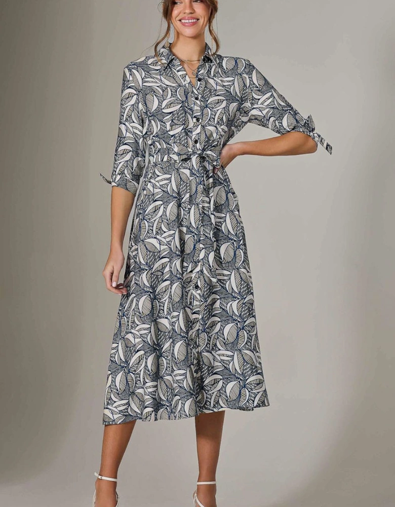 Tie Sleeve Shirt Maxi Dress