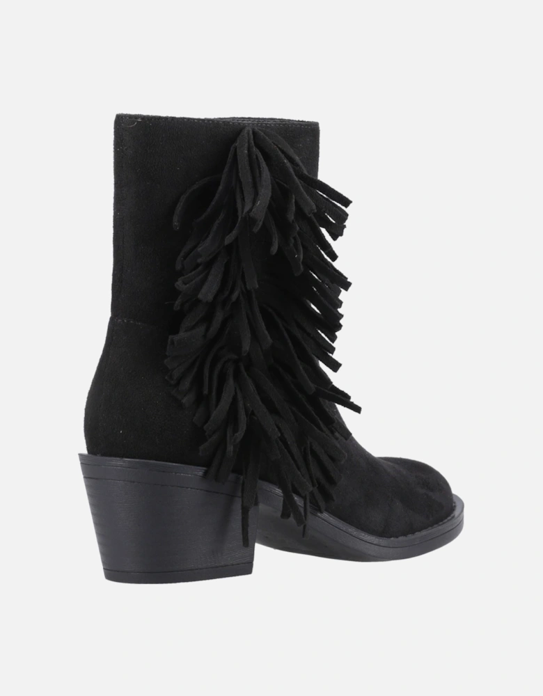 Yankee Faux Suede Women's Black Heeled Ankle Boots