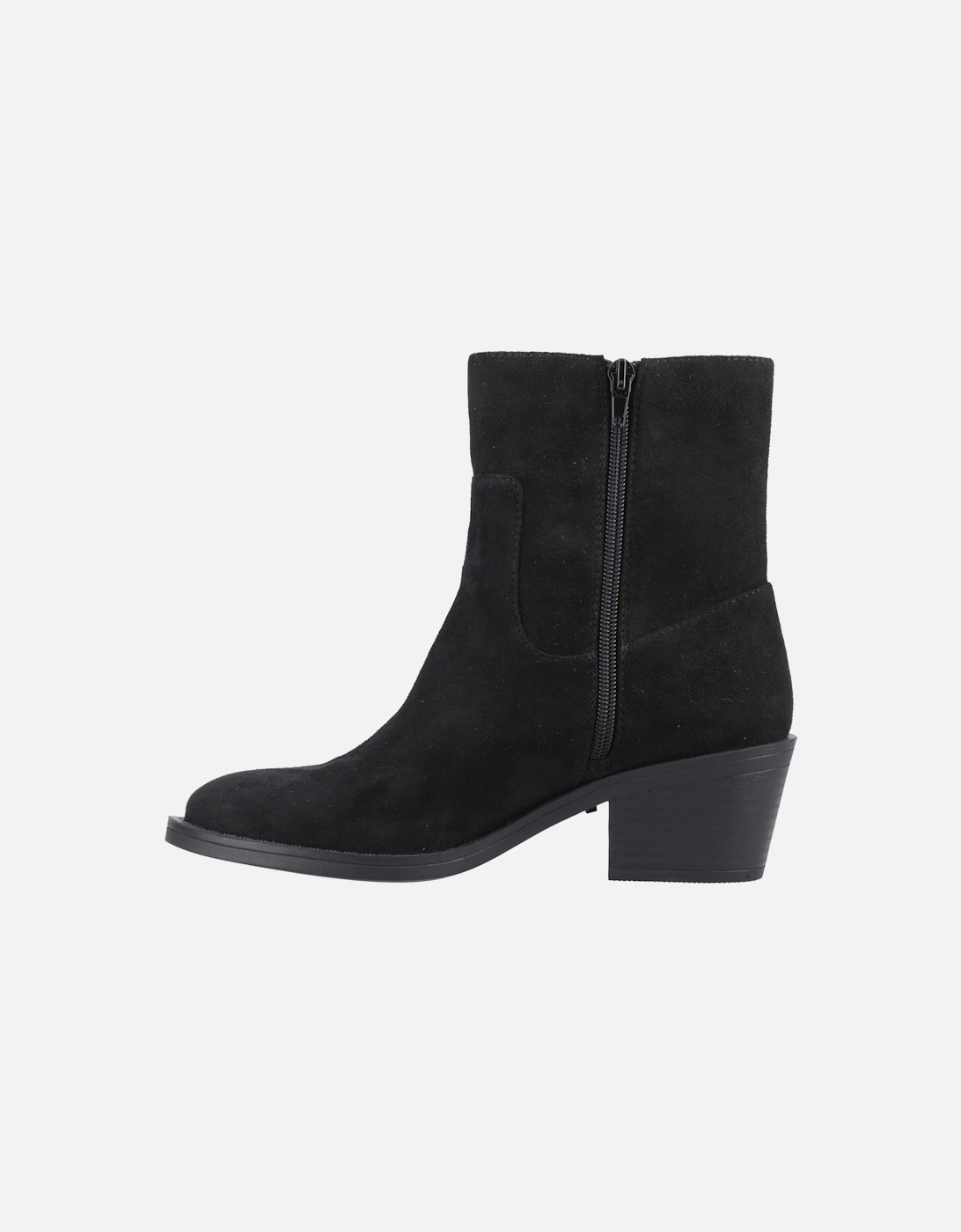 Yankee Faux Suede Women's Black Heeled Ankle Boots