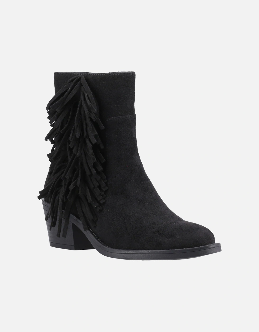 Yankee Faux Suede Women's Black Heeled Ankle Boots, 6 of 5